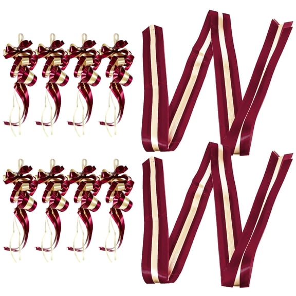 Toyvian Bow Car Accessories Pull Bows Dark Red Plastic 10pcs