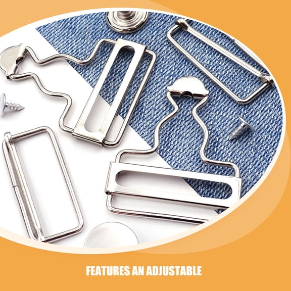Toyvian 12-Piece Metal Suspender Buckles Set Adjustable Overalls Clips Repair Kit for Denim Pants and Clothing Accessories