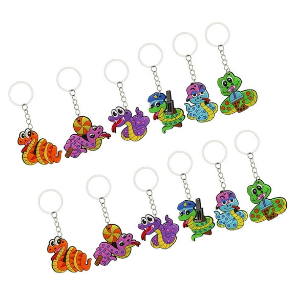 Toyvian Cute Keychain Accessories Snake Charm PVC 12Pcs Bag Decoration