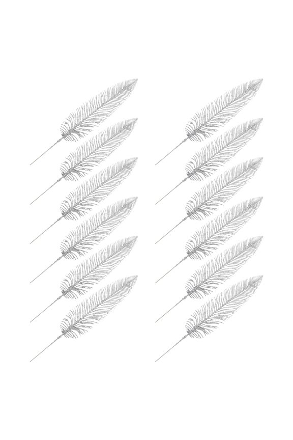 12pcs Artificial Decorative Leaves Simulated Leaves Silver Gar Decor for Home Decoration