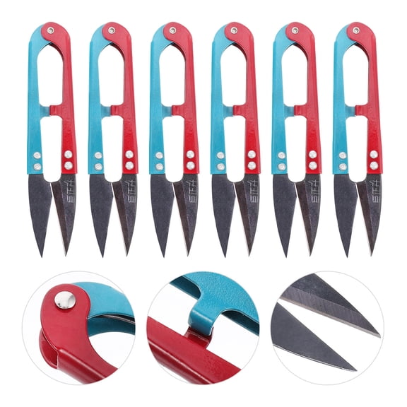 Toyvian 12-Piece U-Shape High Carbon Steel Sewing Scissors Set, Multi-Purpose Fabric and Craft Cutting Tools