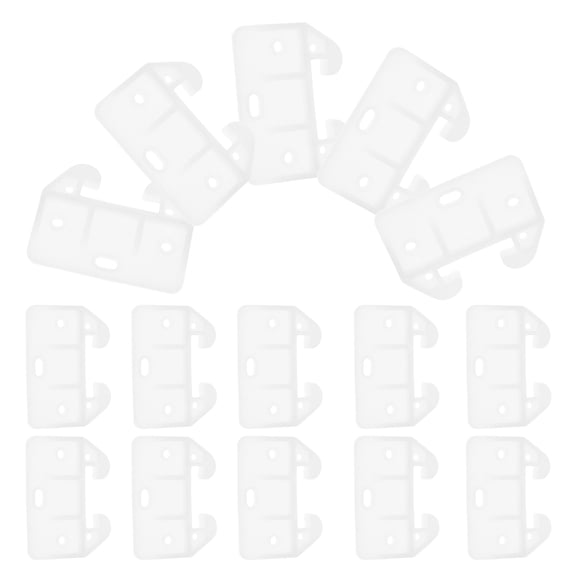 Toyvian 16Pcs Center Mount Drawer Guide Brackets White Plastic for Furniture Cabinets
