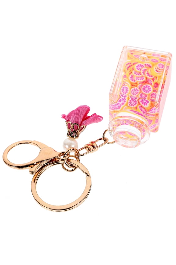 Acrylic Fruit Liquid Quicksand Keychain, 1PC Decorative Bag Charm Keyring Accessory for Purse or Backpack