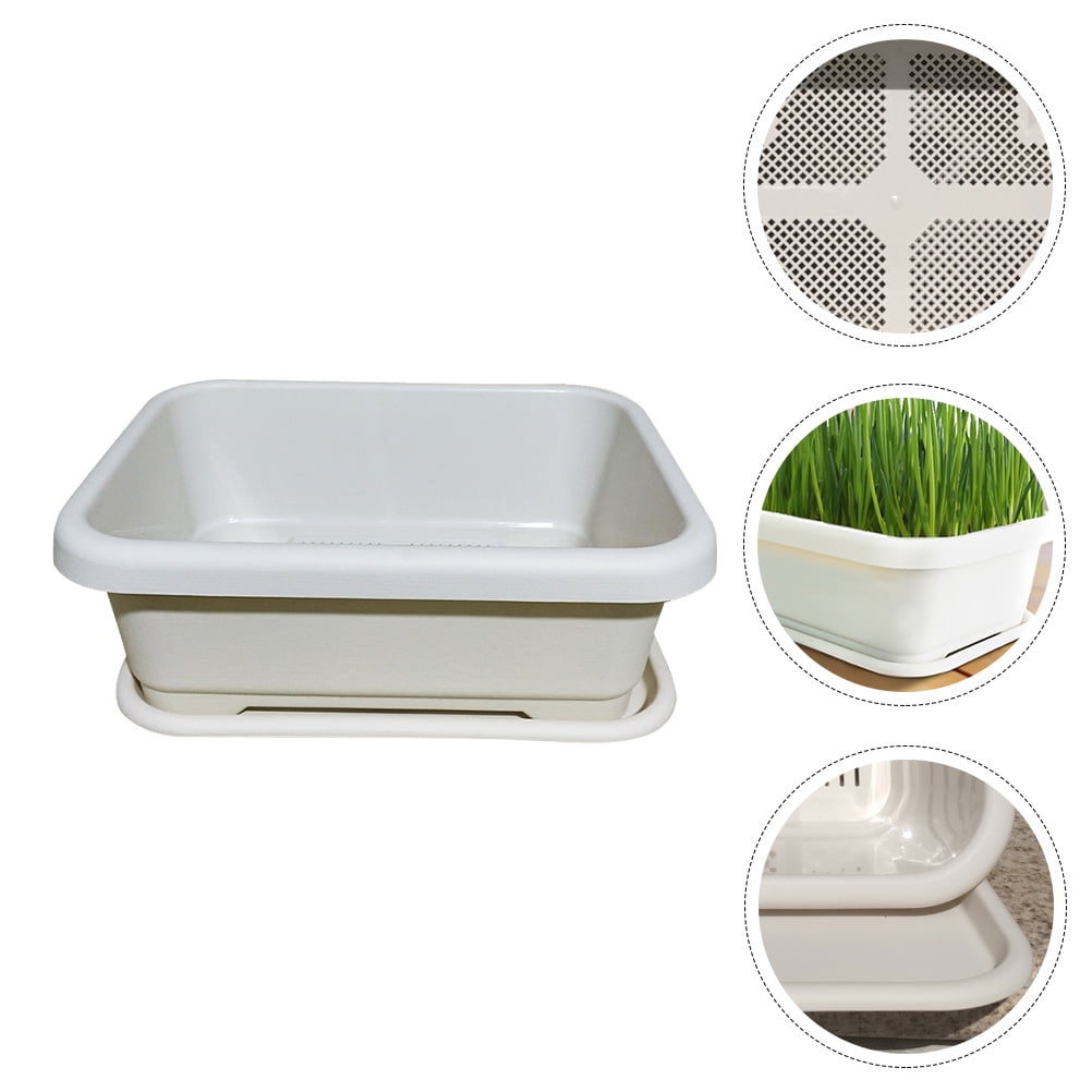 Toyvian White Plastic Cottage Planter 1-Pack - Modern Flower Pot for Indoor and Outdoor Plant Styling