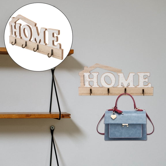 Toyvian Natural Wood White Wall Hook 1Pc - Decorative Storage Hook for Hanging Clothes and Home Organization