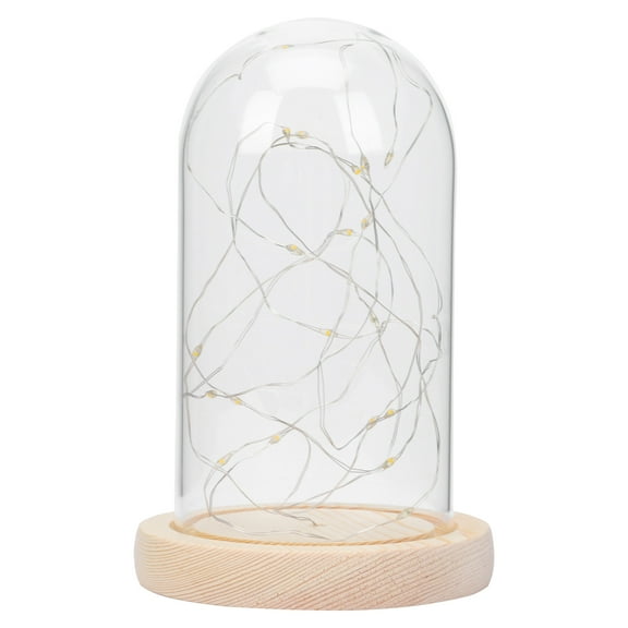 Toyvian 1Pc White Glass Dome Decor with Copper Wire ng Light for Indoor Decoration