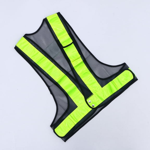 Toyvian 1pc Mesh Security Vest Safety High Visibility for Nighttime Walking Black