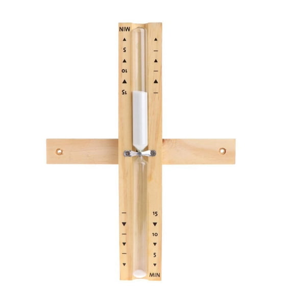 Toyvian Bathroom Timer Sand Time Clock Wooden Glass Khaki 1PC