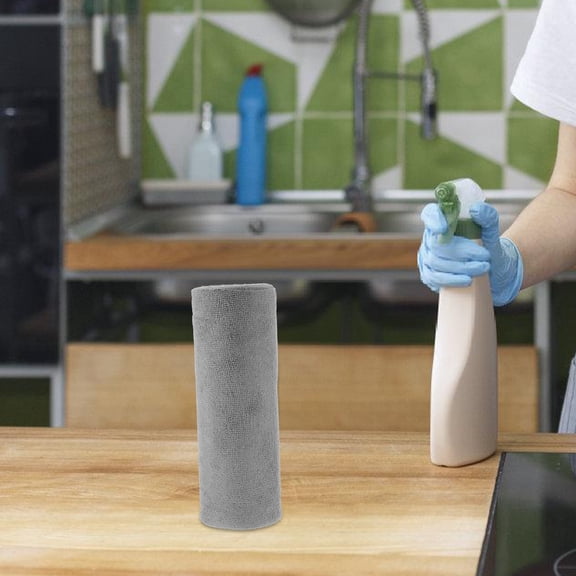 Toyvian Grey Microfiber Cleaning Cloth Roll Water Absorbing for Home and Kitchen Use