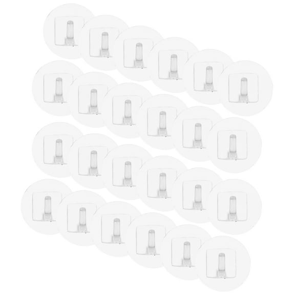 Toyvian Small Adhesive Hooks Plastic Waterproof Household Users Indoor Use 20 Pcs