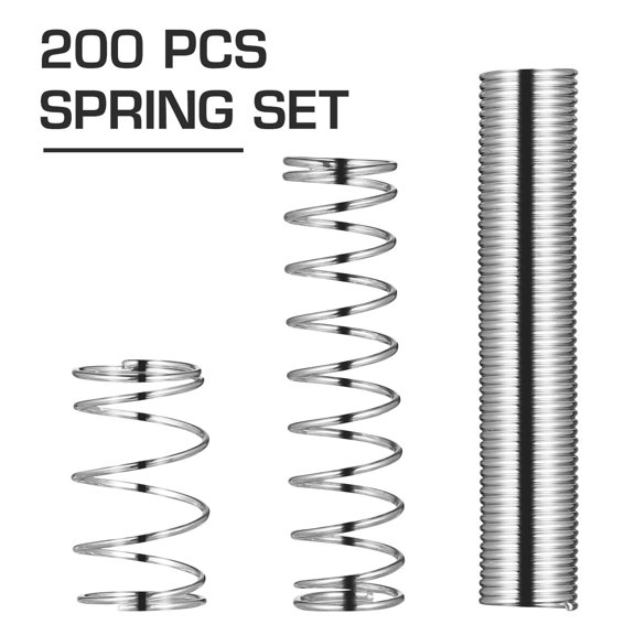 Toyvian 200PCS Mini Extension Springs Galvanized Steel Silver Bicycles Home Repairs
