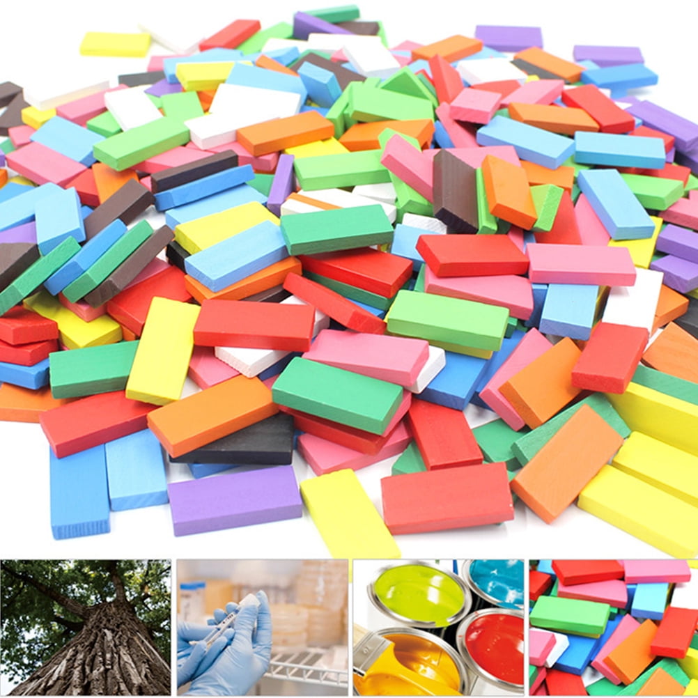 Toyvian 200-Piece Wooden Building Blocks Set for Kids, Educational Toys ...