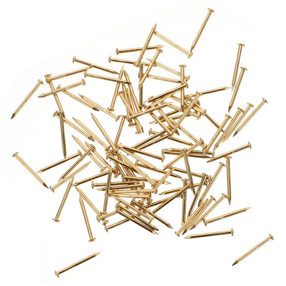 Toyvian Golden Copper Nails Furniture Fasteners Hanging Photos Easy to Use 200Pcs