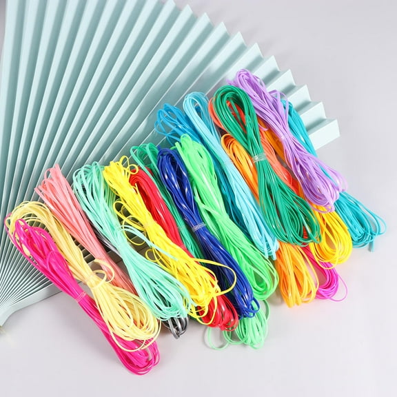 Toyvian 20Pcs Multipurpose PVC Cord Plastic Rope Assorted Colors for Craft Bracelets