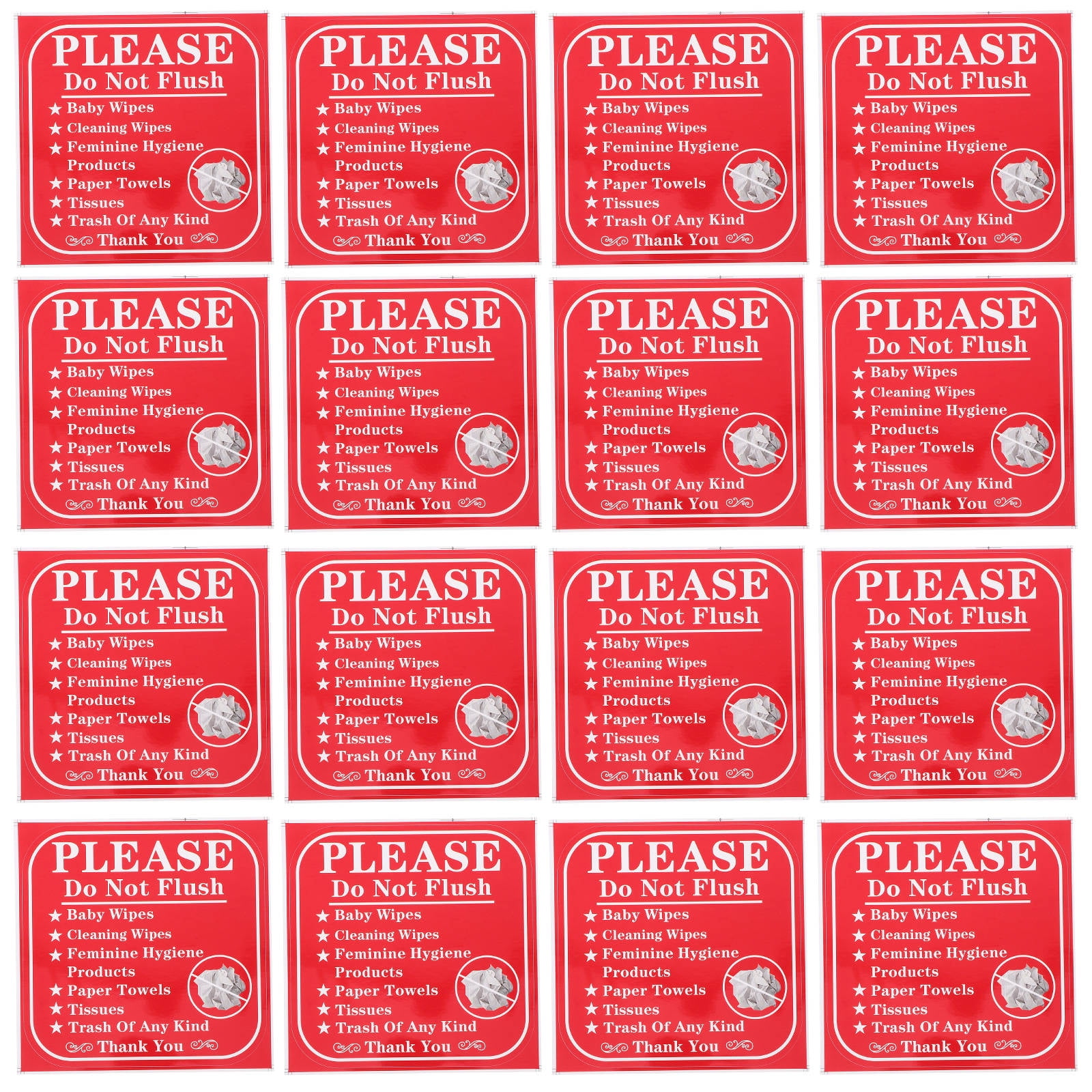 Toyvian 24 Pcs Bathroom Sign Stickers Please Do Not Flush Anything ...