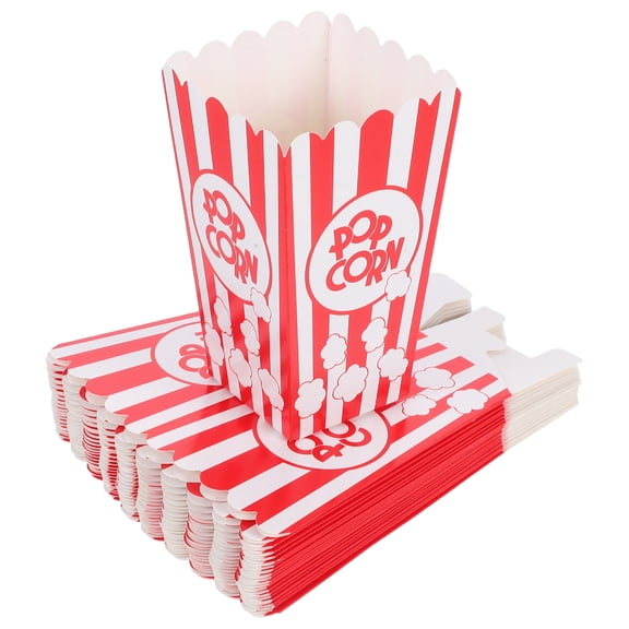 Toyvian Portable Red Popcorn Containers Sturdy Paper for Parties and Movies 24Pcs