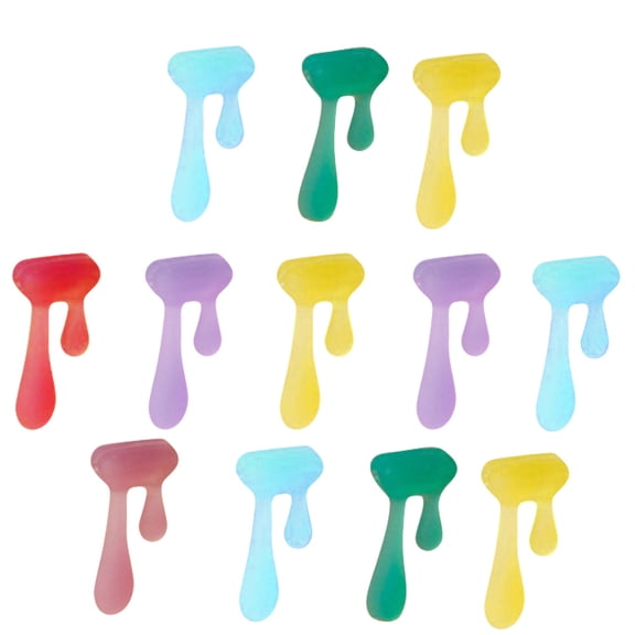 Toyvian 24Pcs Party Glass Charms Silicone Glass Identifier with Water Drop Shape Assorted Colors