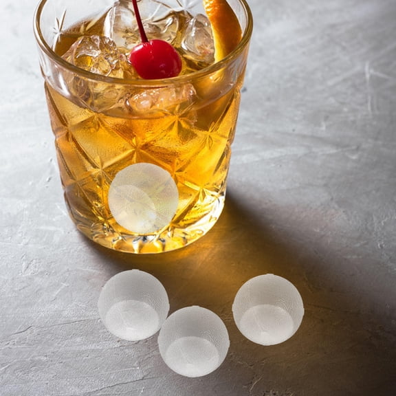 Toyvian 24pcs Ice Cubes And Ice Pellets Reusable Spherical Small Blue Shaped Whiskey Clear Plastic Transparent