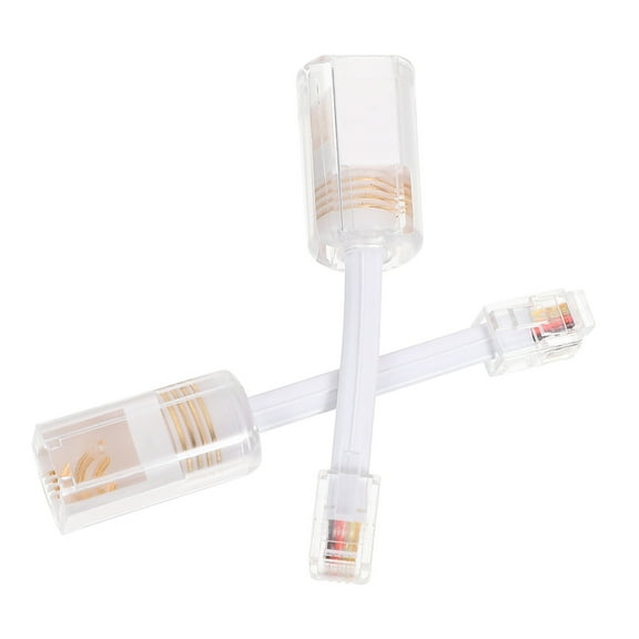 Toyvian 2Pcs Telephone Cable Detangler Rotating Swivel Adapter for Landline Cord White