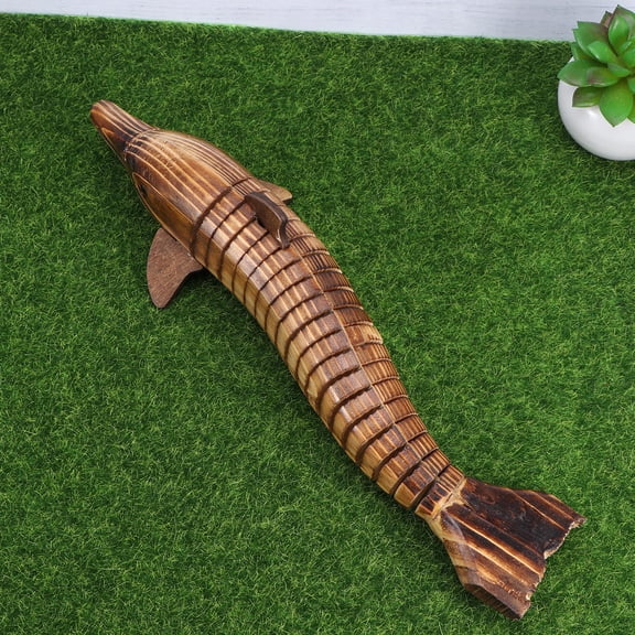 Toyvian 2Pack Dolphin Model Outdoor Dolphin Statue Wood Multi Simulated Animal Model for Friends