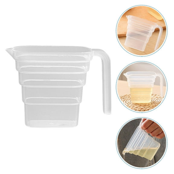 Toyvian 2Pcs Large Capacity Clear Plastic Measuring Cups for Baking and Cooking Use