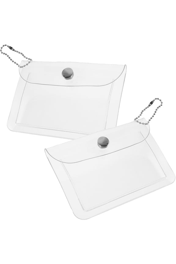Clear PVC Wallet Protector Pouch, Practical Card and Cash Storage Case, Set of 2 Transparent Holders