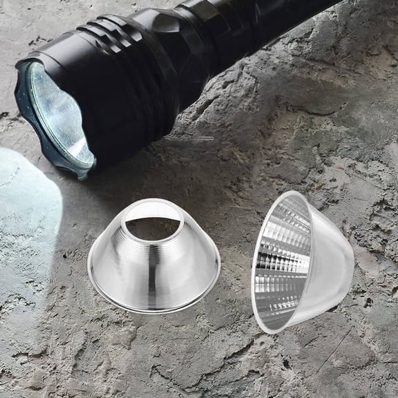 Toyvian Outdoor Exploration Flashlight Reflector Cup Silver 2Pcs