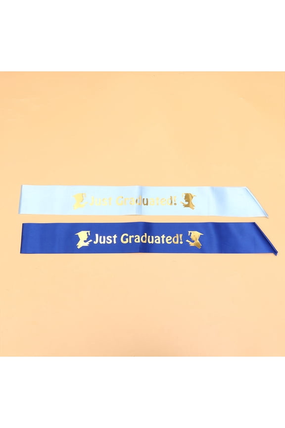 Blue Graduation Party Sash Comfortable Cloth Decorative Accessory for Celebrations One Size Fits Most