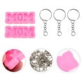 thumbnail image 1 of Toyvian 2Pcs Pink Silicone Mother's Day Keychain Molds for DIY Epoxy Key Ring Craft, 1 of 6