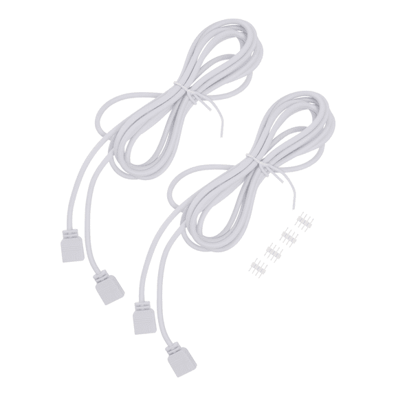Toyvian 4Pcs White LED p Extension Cable with Connector for Smd 5050 3528 Rgb Light p Connection