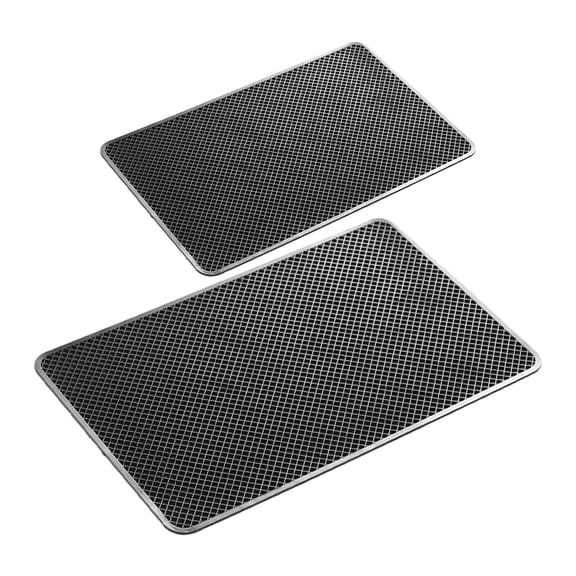 Toyvian 2-Pack Black Anti-Skid Car Dashboard Pads with Enhanced Grip, Non- Dash Mats, Easy to Clean