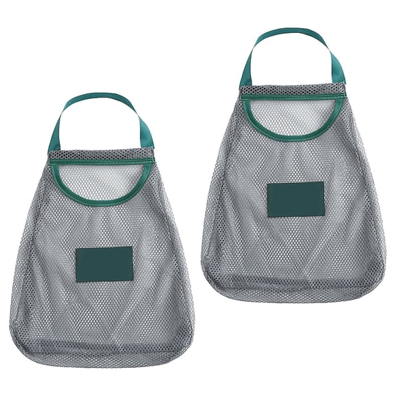 Toyvian 2- Vegetable Hanging Mesh Bags for Storage, Breathable Polyester Organizers for Fruit, Garlic, Onion