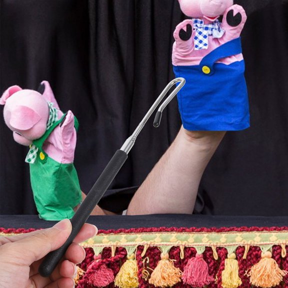 Toyvian 2Pcs Black Puppet Arm Movement Rods with Practical Wear Resistant Texture