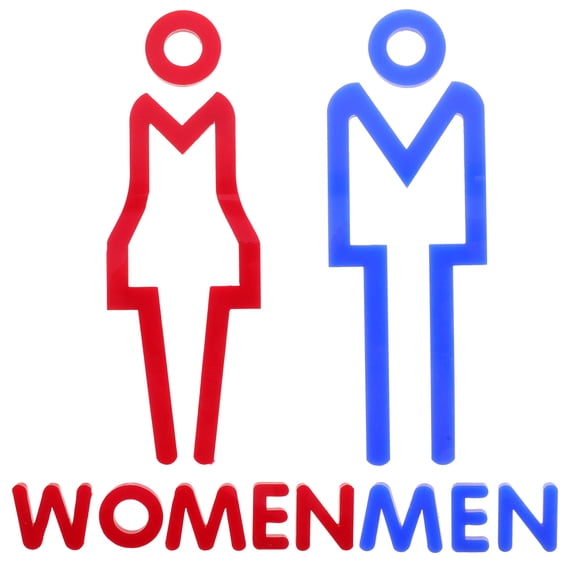Toyvian 2-Pack Acrylic Washroom Door Signs for Office, Simple Design, Assorted Colors, and Easy to Install