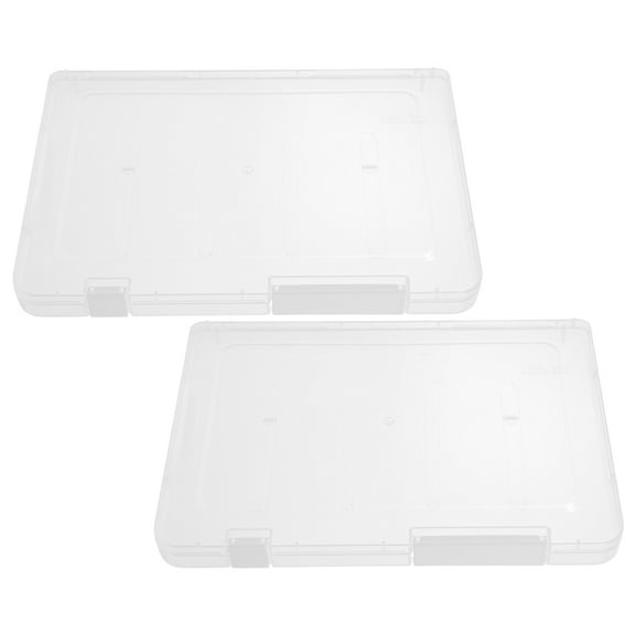 Toyvian 2-Pack Small Clear Storage Boxes for Crafts and Home Organization, PP Plastic Bins with Simple Design