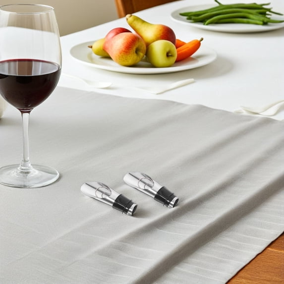Toyvian 2Pcs Black Stainless Steel Wine Aerator Pourer with Silicone Seal Bottle Stopper