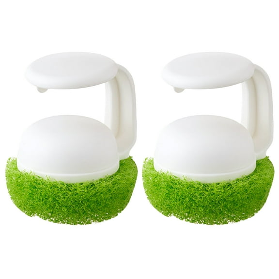 Toyvian 2Pcs Dish Brush with Handle White Kitchen Scrubber for Tough Dishwashing Tasks