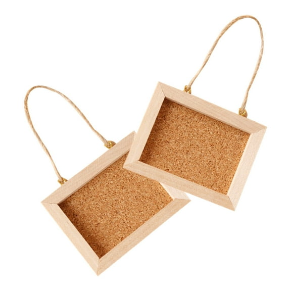 Toyvian 2Set Rectangular Photo Frame Wood Brown for Miniature Models and Photo Display