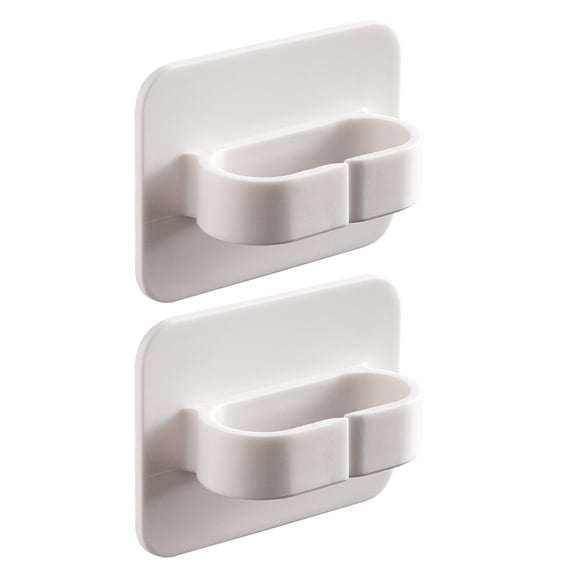 Toyvian 2-Pack White Plastic Adhesive Wall Hooks for Hanging Coats, Towels, and Kitchen Accessories, Ideal for Home and Bathroom
