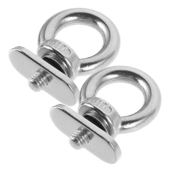 Toyvian kayak gear track accessories Stainless Steel Eyelet Silver 2pcs