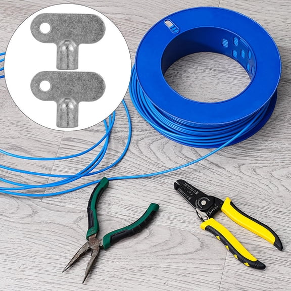 Toyvian 2pcs Universal Radiator Key Zinc Alloy Silver Faucet Wrench for Maintenance and Homeowners