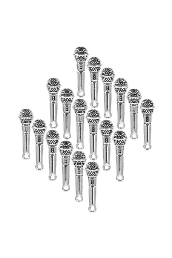 30 Pcs Microphone Necklace Charms Zinc Alloy Music Accessories For Musicians And Music Lovers