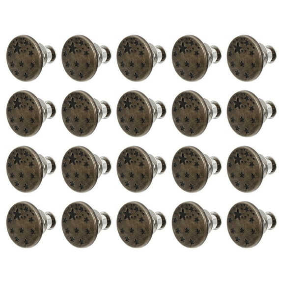 Toyvian 30Pcs Premium Alloy No Sew Pants Button Replacement for Jeans Waist Buckle