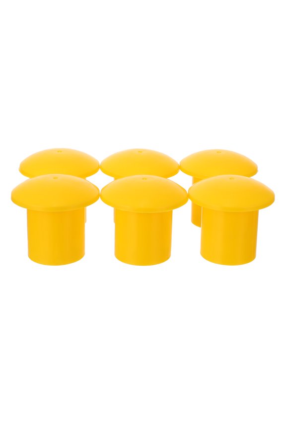 30Pcs Yellow Plastic Rebar Safety Caps High Visibility Durable Protection Covers for Construction