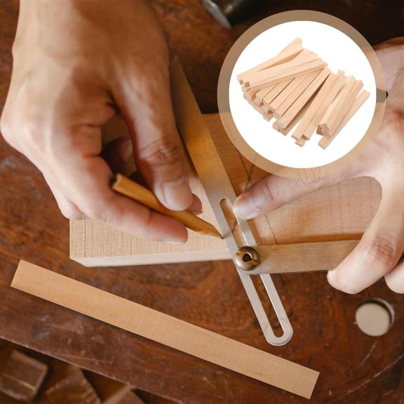 Toyvian 30-Piece Beige Wooden Dowel Rod Set for Crafts, Projects, Student Art, and Handicraft Activities