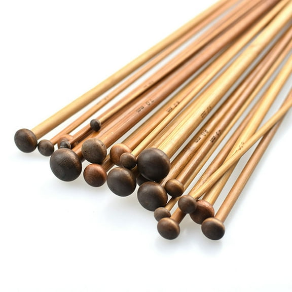 Toyvian 36 Pcs Pointed Knitting Needles Set Wooden Knitting Equipment for DIY Projects and Beginners