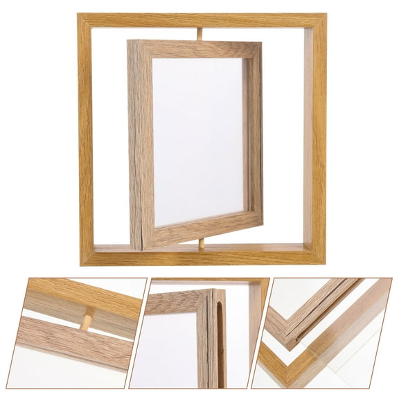 Toyvian Vintage Khaki Desktop Photo Frame Decor with Unique Retro Design