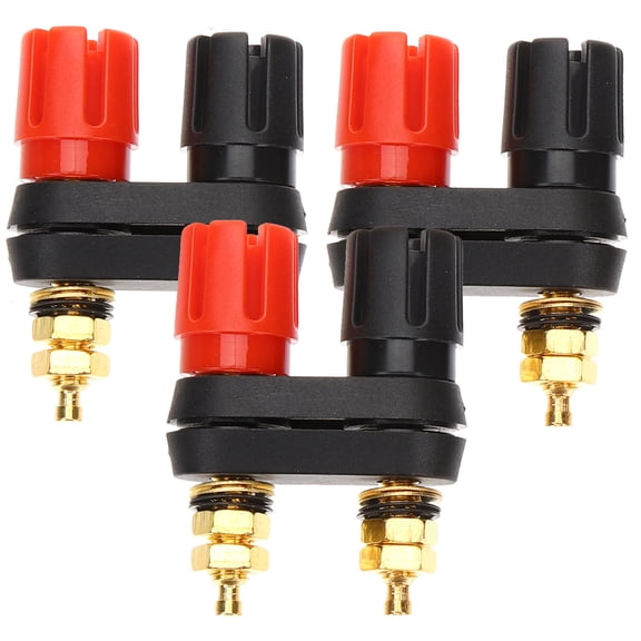 Toyvian 3Pcs Metal Speaker Terminal Connector Binding Posts for Loudspeaker Sound Equipment Accessories