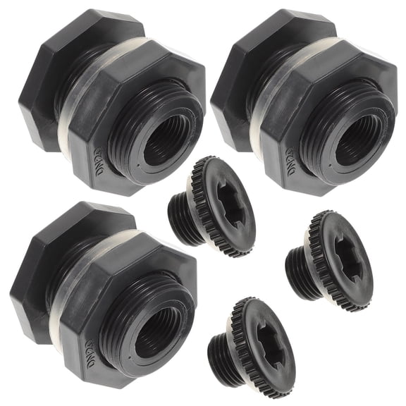 Toyvian 1Set Bulkhead Water Tank Connector Adapter in Grey for Commercial and Household Use