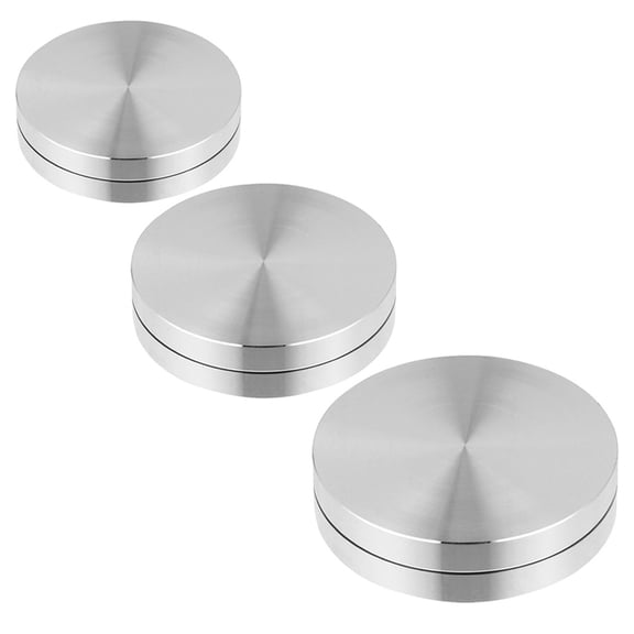 Toyvian 3Pcs Large Table Top Rotating Disc Aluminum for Baking and Display Use